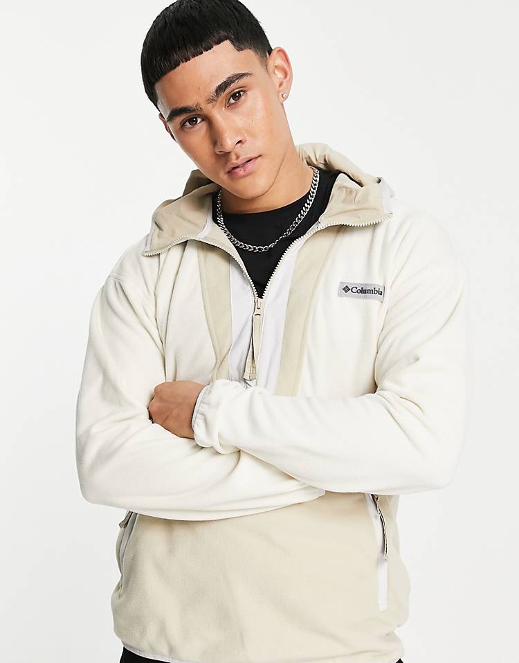 Columbia Backbowl Lite 1/2 zip fleece in brown/beige